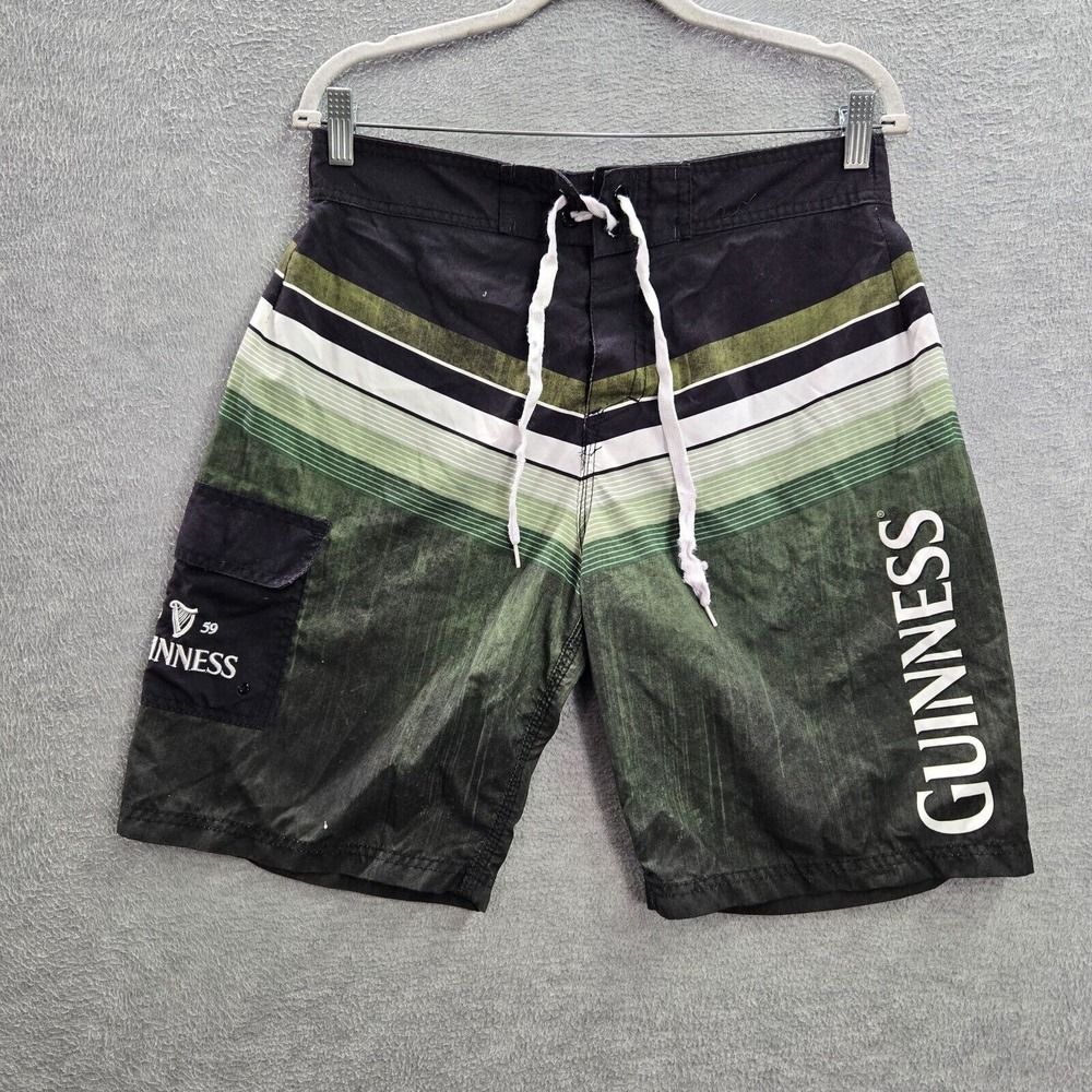 Guinness Men Swimwear Medium Green Board Shorts Stout Beer Outdoor‎ Beach Surf